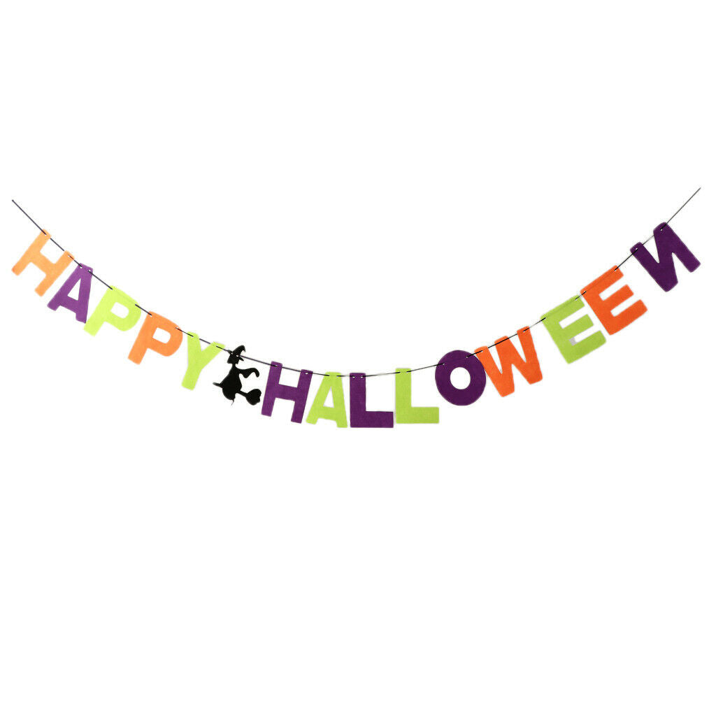 Happy Halloween Sign Bunting Banner Pennant Garland Party Hanging Decoration