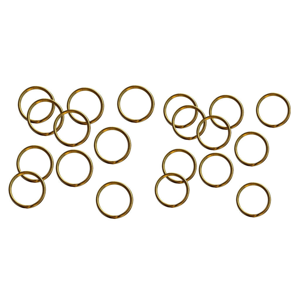 20pcs Brass Round Split Key Chain Rings Key Holder Loop Craft 12mm 25mm