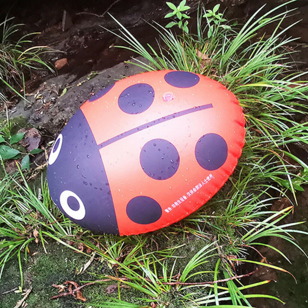 2 Pieces PVC Waterproof Air Bag Ladybug Buoy Swimming Tow Float Dry Ball