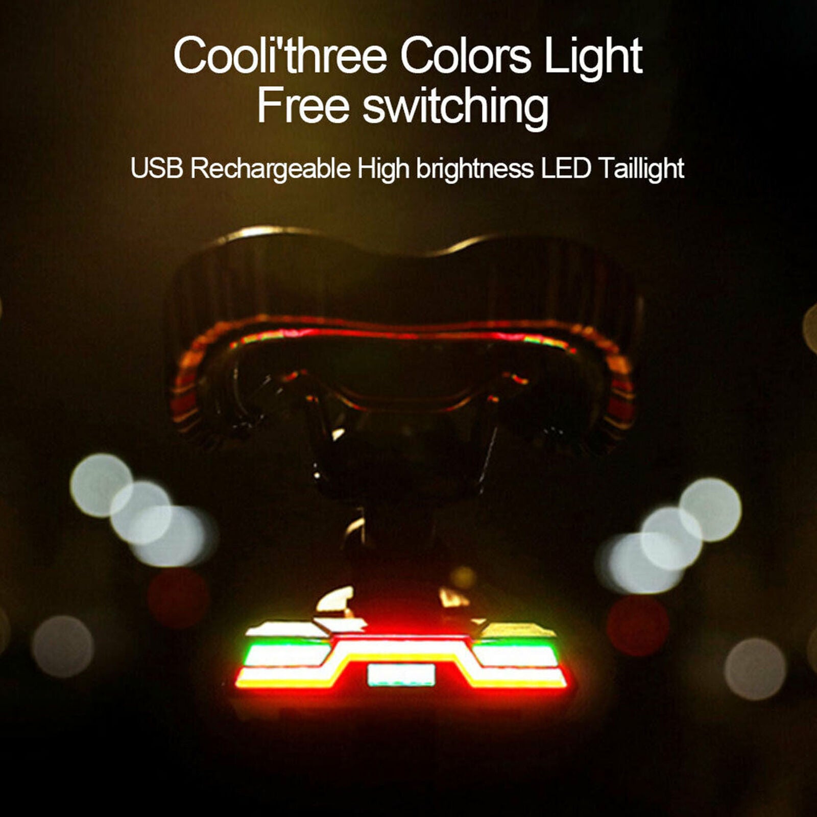 Bicycle LED Tail Light Turn Signal Rear Brake Lamp USB Rechargeable Night Safety