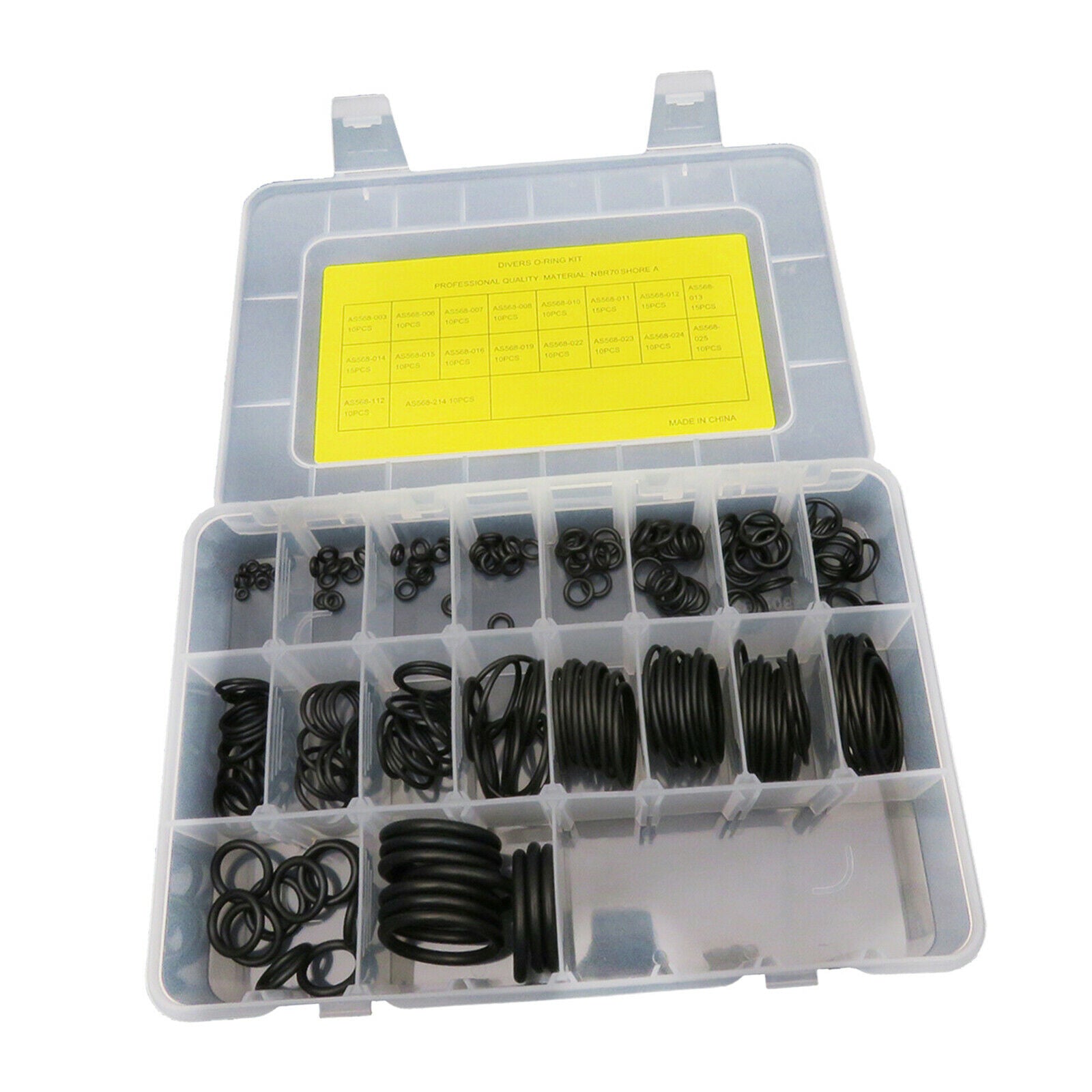 200Pcs Scuba Diving O-Ring Kit 18 Sizes Dive Hose Tank Valve Regulator Rings