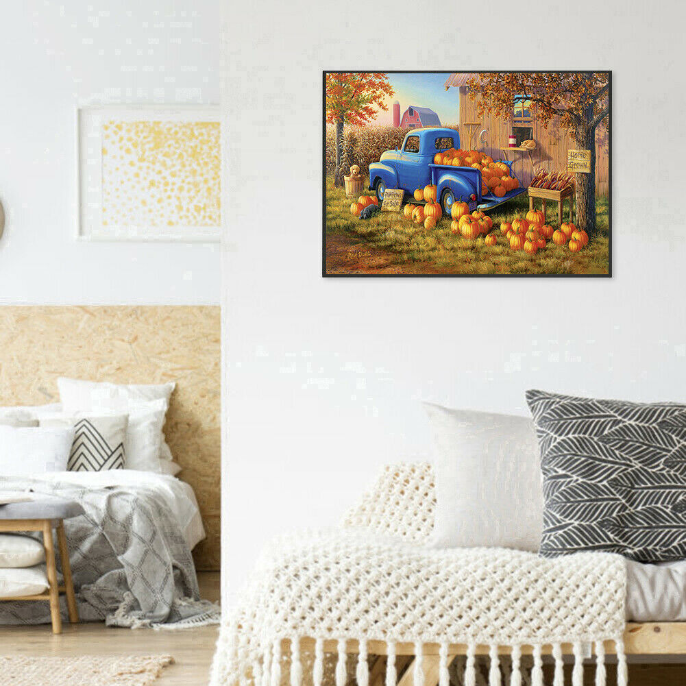 5D DIY Diamond Painting Full Drill Cross Stitch Pumpkin Carriage Picture @