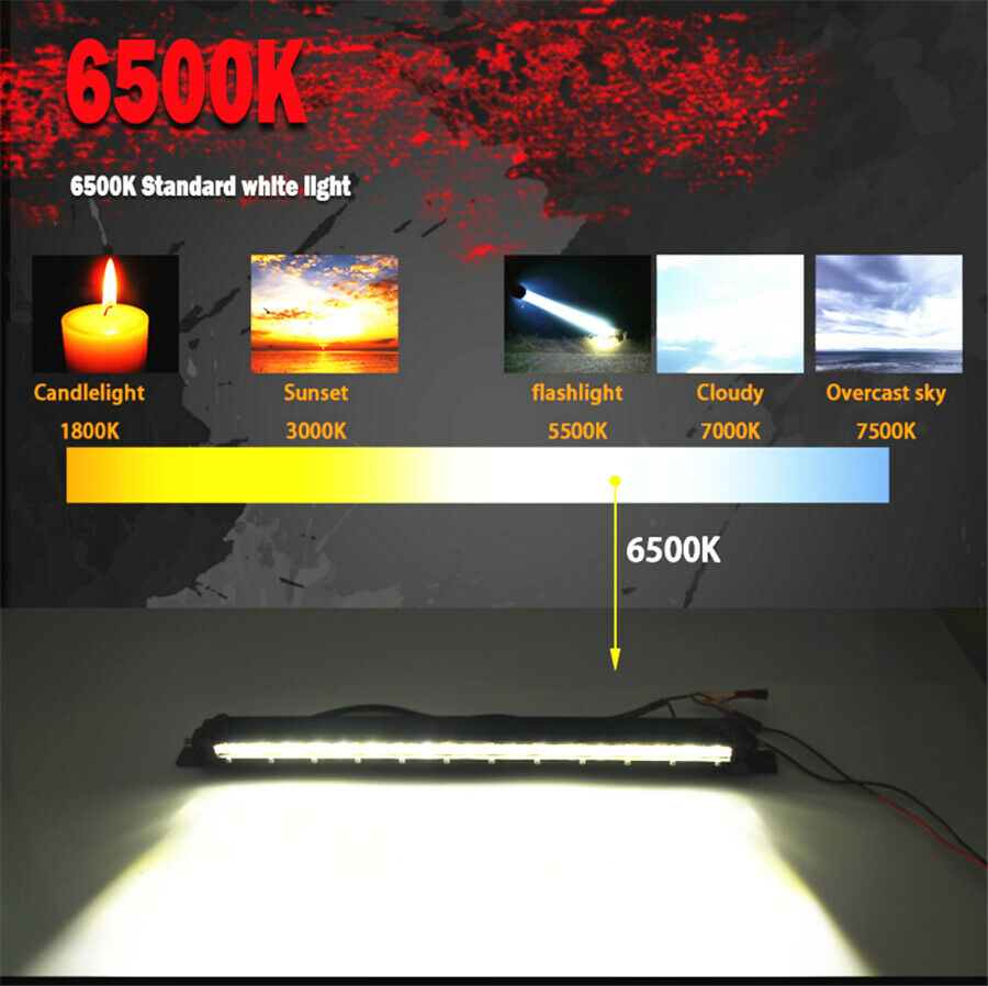 1Pcs 13.4'' 120W Single Row Car SUV OffRoad LED Work Light Fog Driving Lamp Bar
