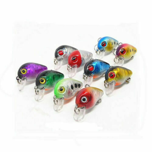 10PCs Fishing Baits Hooks Minnow Fish Lures Crank Bass Crankbaits Tackle Sinking