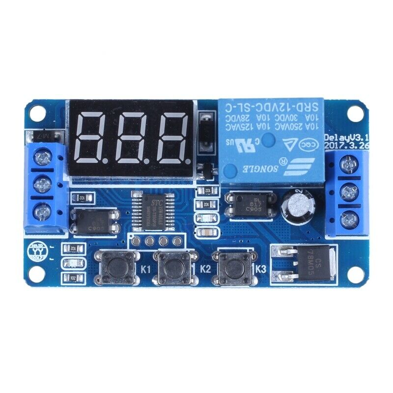 Automation DC 12V LED Display Digital Delay Timer Control Switch Relay Module O3