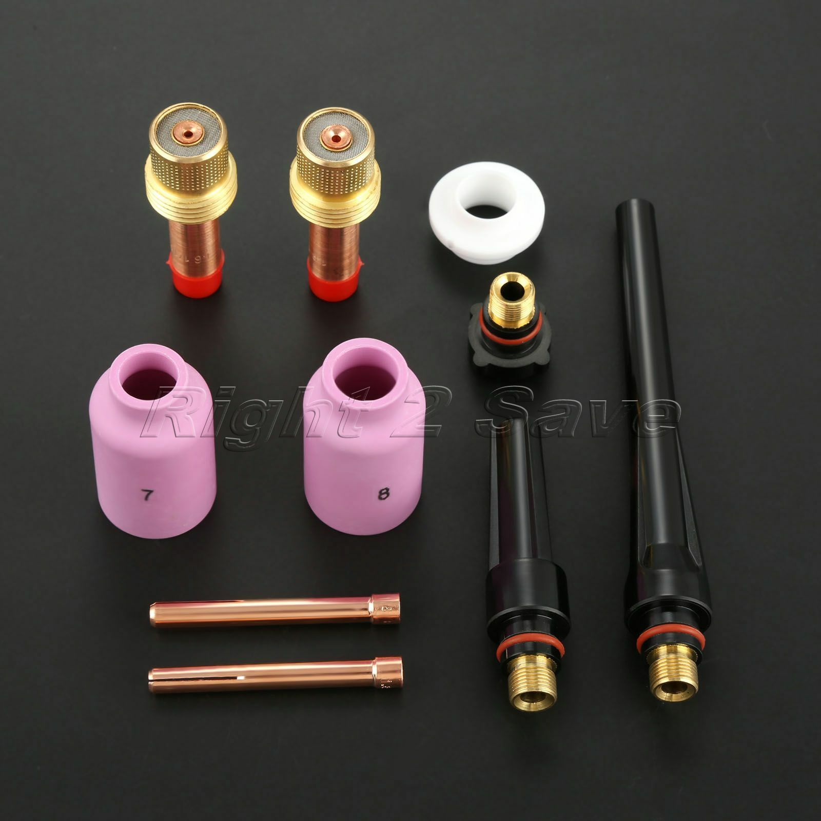 Replace 10X Welding TIG Gas Lens Collet Body Back Cap 1/16" Torch 17/18/26 T13