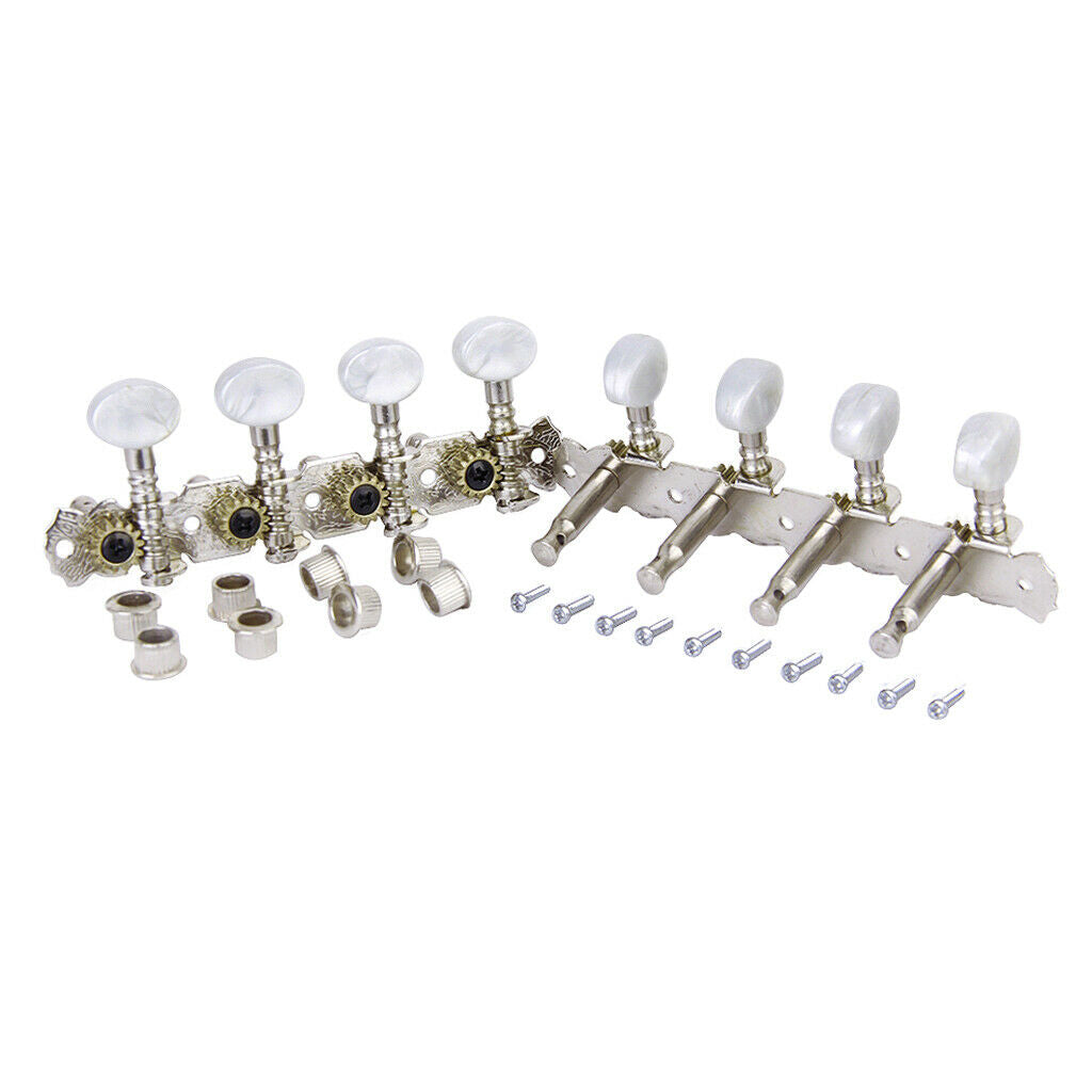Mandolin Machine Heads Tuners Tuning Pegs 4L+4R W Bushing Set
