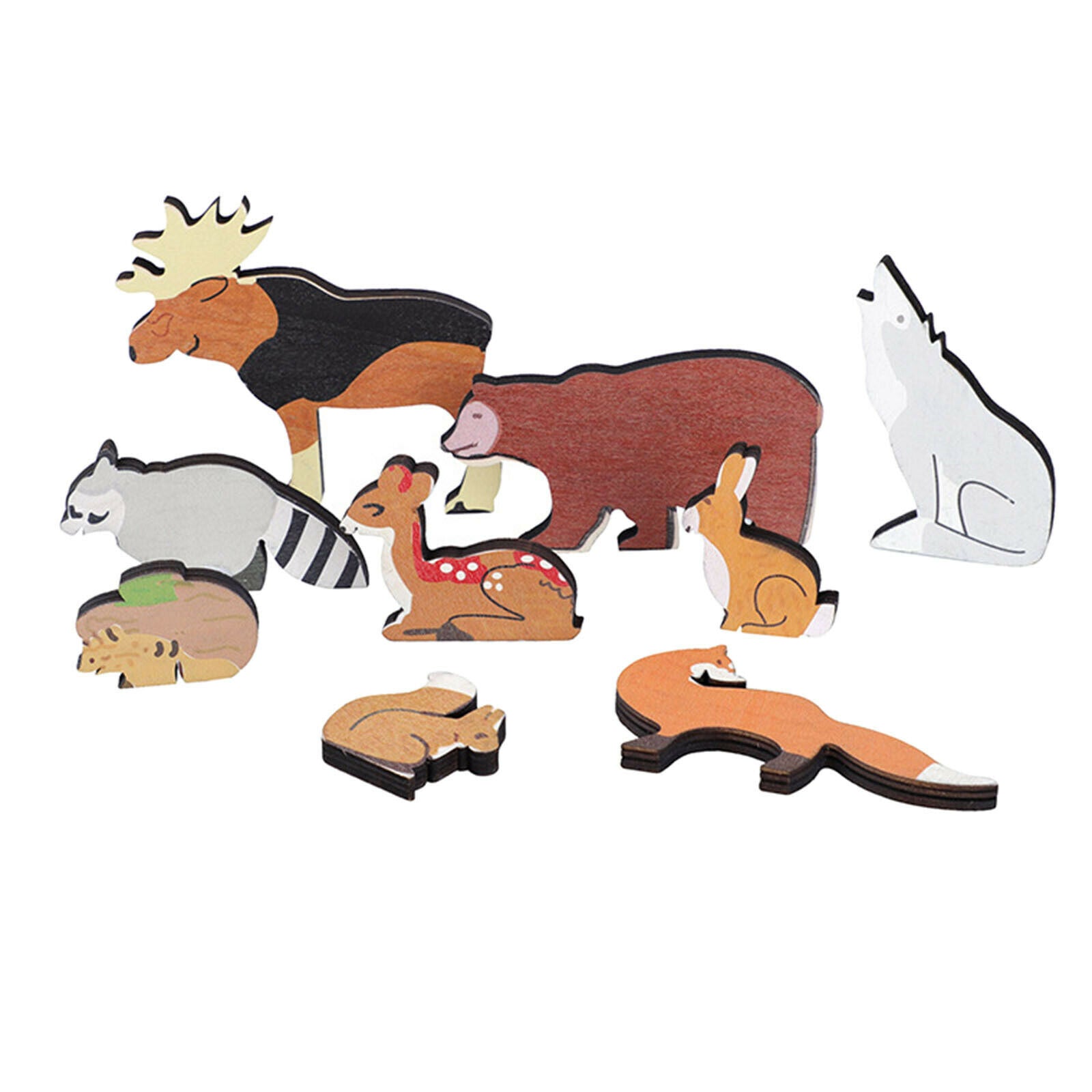 Wooden Animal Puzzles Learning Preschool Educational Toys Gifts Children