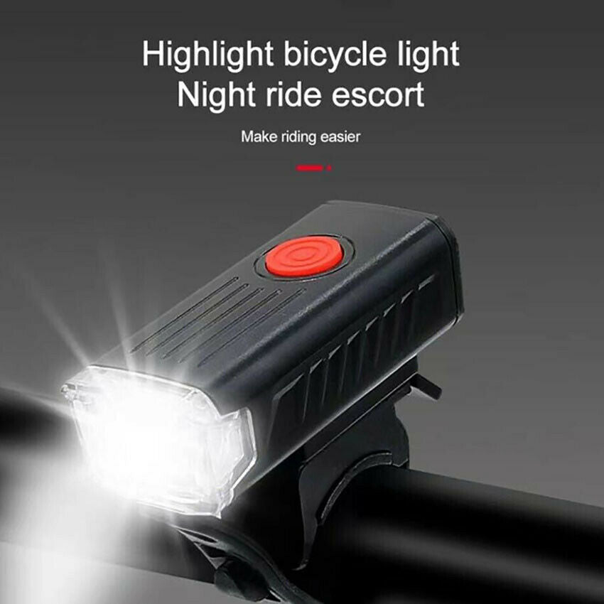 Rechargeable Bicycle Bike Headlight Rear Taillight Set USB LED Light Front Lamp