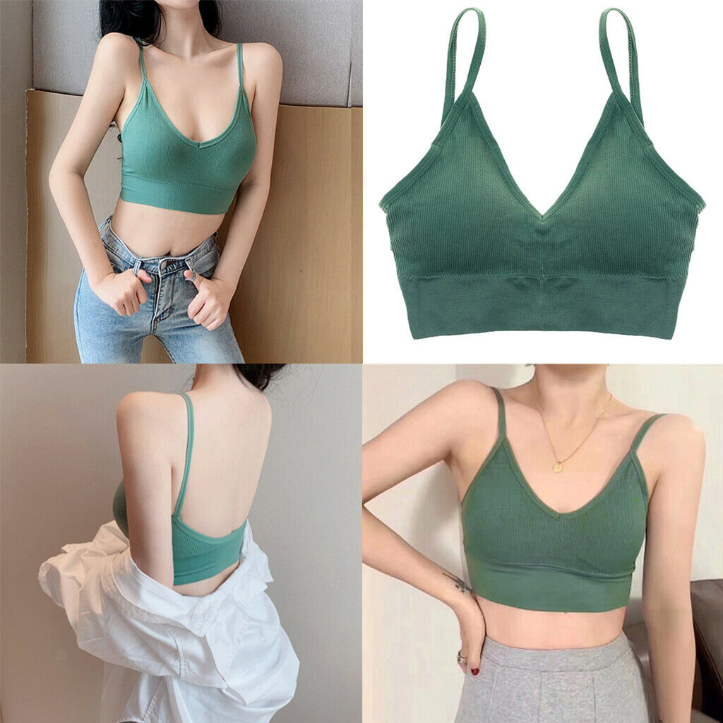 3Pcs Ladies Girls Nylon Bralette Comfort Bra Camisole Crop Top Yoga Bra
