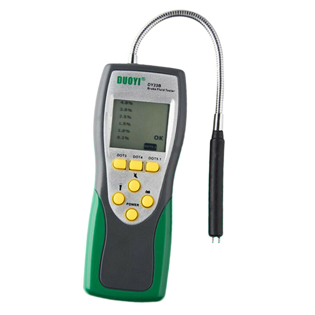 Car Brake Fluid Tester Oil Tester with 250mm Goose Neck Detector 2.2in LCD