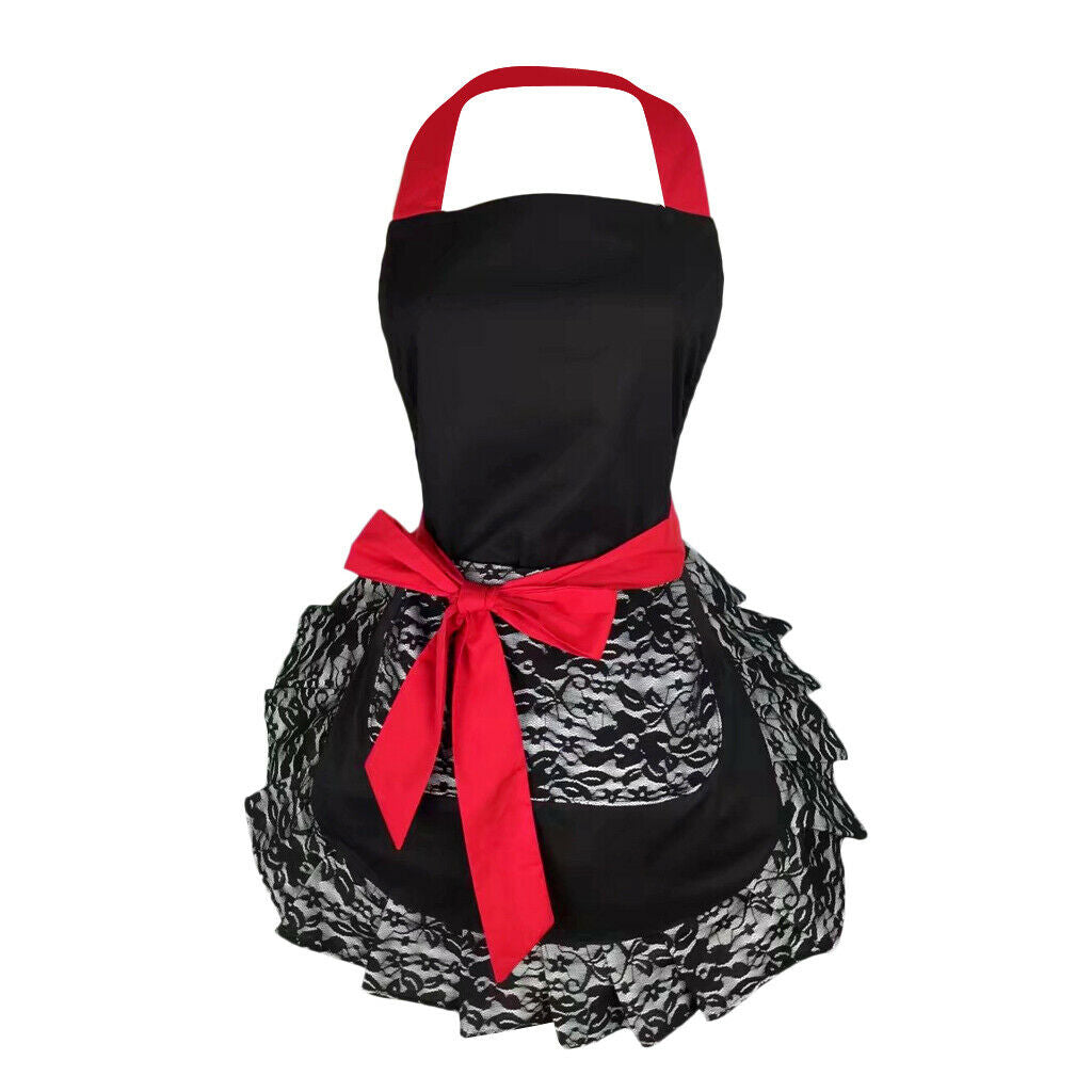Cotton Apron Pretty Kitchen BBQ Party Christmas Gift Bowknot