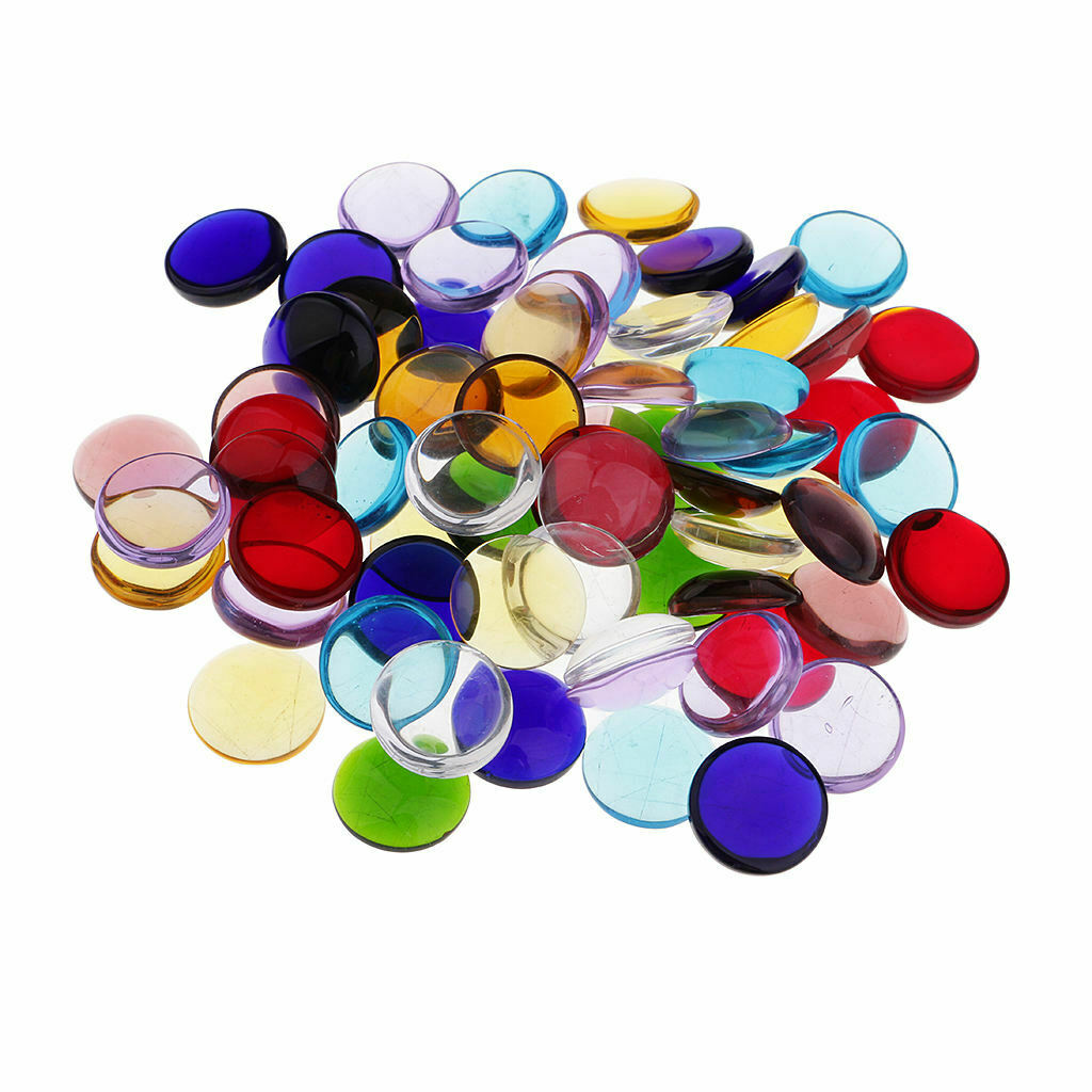 Multicolor Clear Round Glass Pieces Tiles for Mosaic Making Craft 15mm