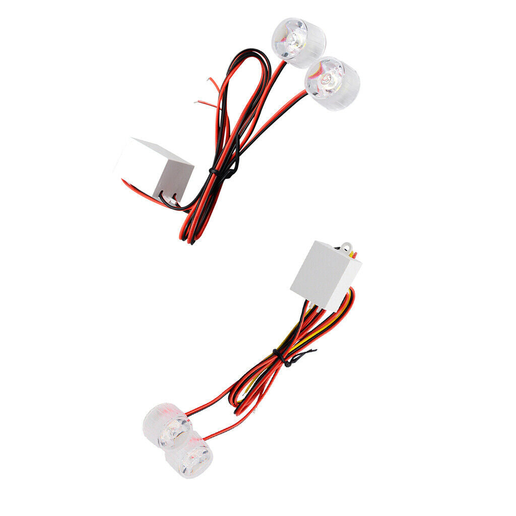 2pcs 2 Mode Red+Blue Emergency Flashing Strobe LED Safety Warning Foglight