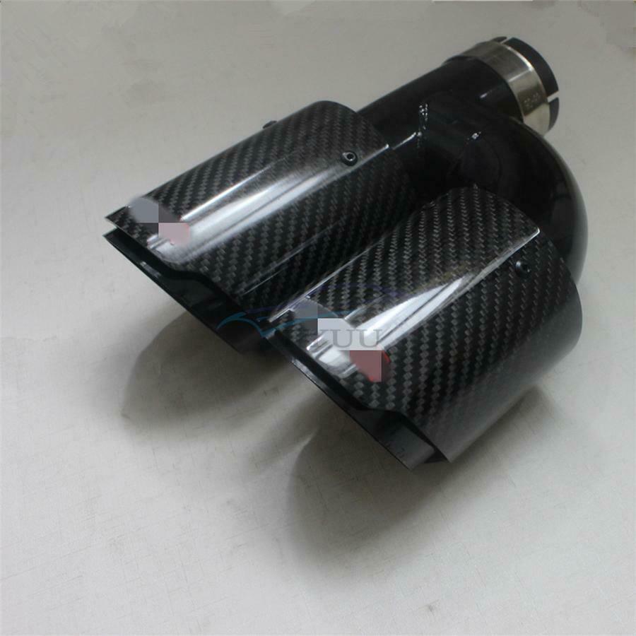 1 Piece 63mm×89mm H Style Glossy Black Stainless Steel Right Side Car End Pipes