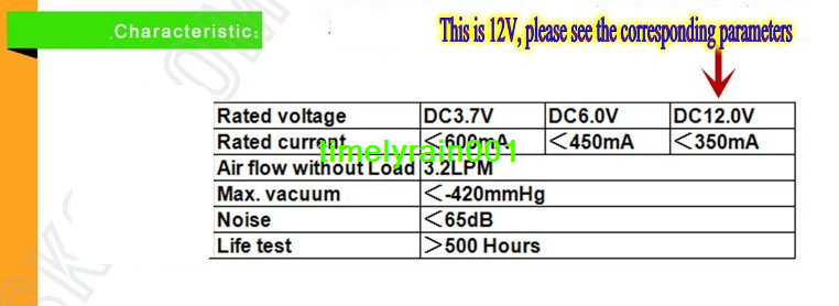 1pcs Inflatable pump DC12V Micro Air Pump Vacuum pump