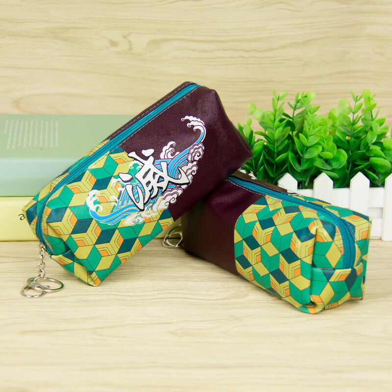 Demon Slayer Kimetsu no Yaiba Tomioka Giyuu PU Leather Pencil Pen Case Bag B