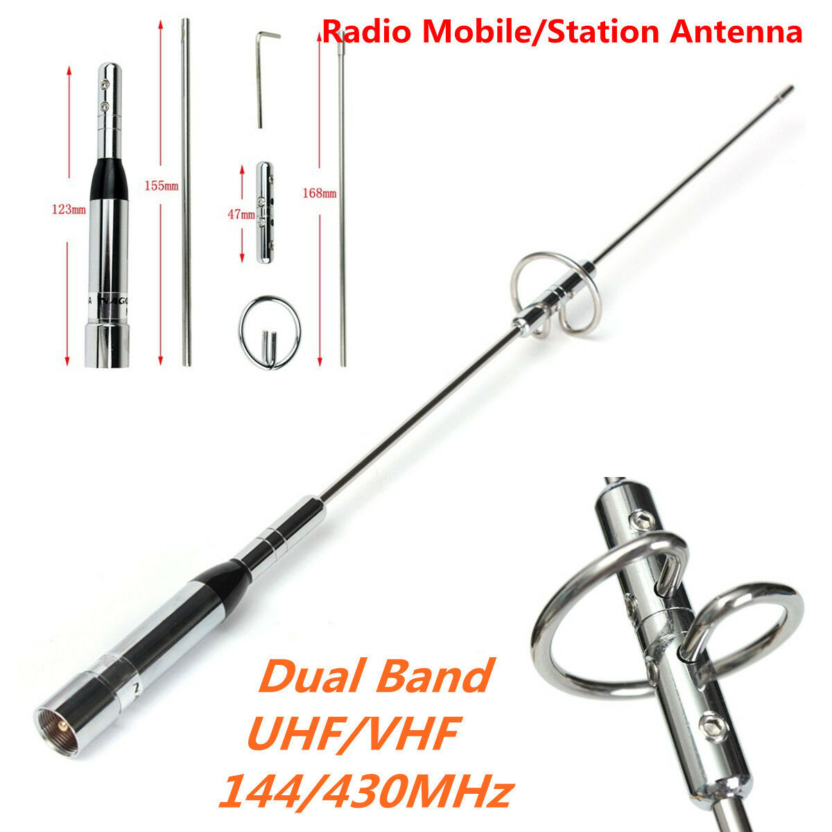 NL-770S Dual Band UHF/VHF 144/430MHz 150W Car Radio Mobile/Station Antenna Kit