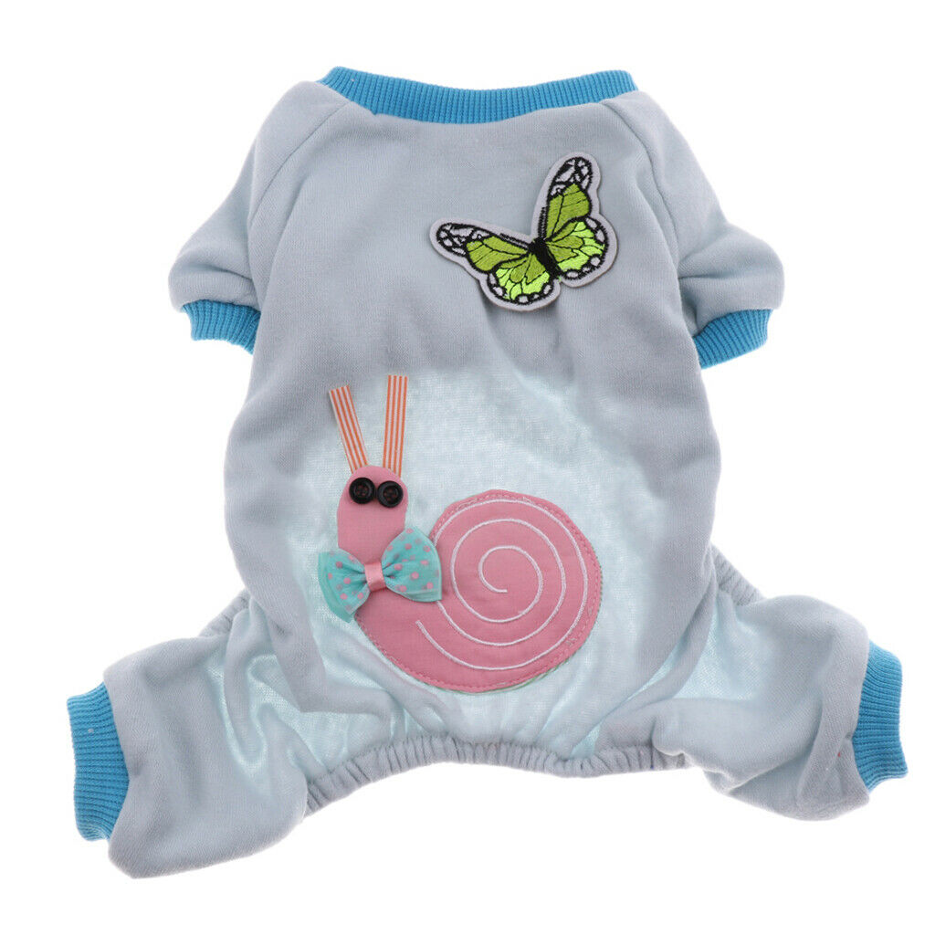 Pet Soft Cotton Dog Shirts Outwear Puppy Coat Clothes Apparel Blue L