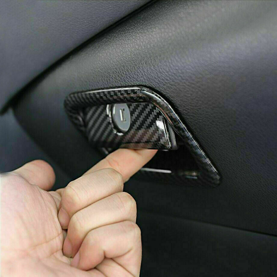 ForToyota Camry 2018-2021 Carbon Fiber Style Copilot Storage Box Handle Trim