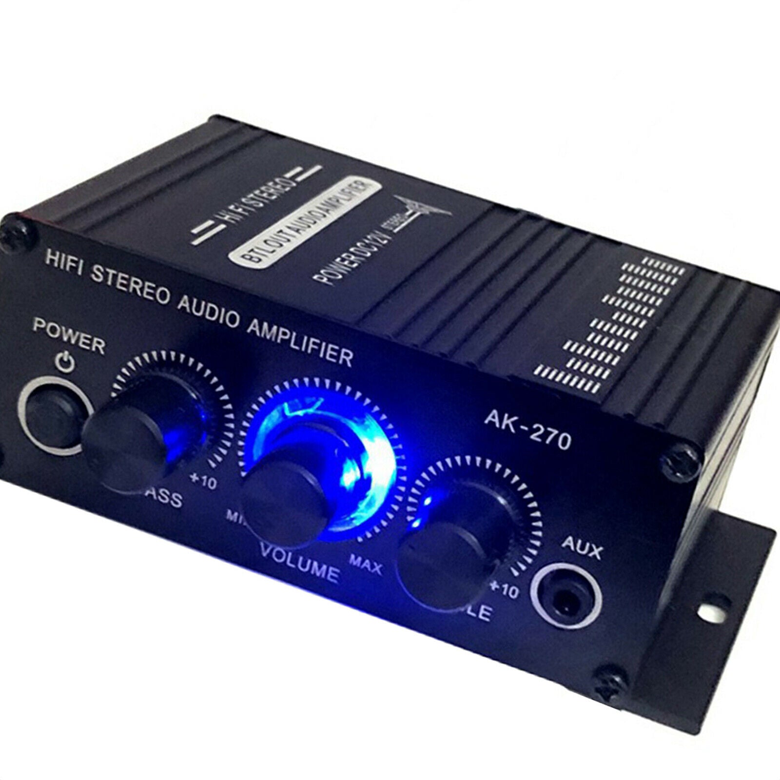 Audio Stereo Amplifier Bass Treble Input Speakers for Desktops Bedrooms Home