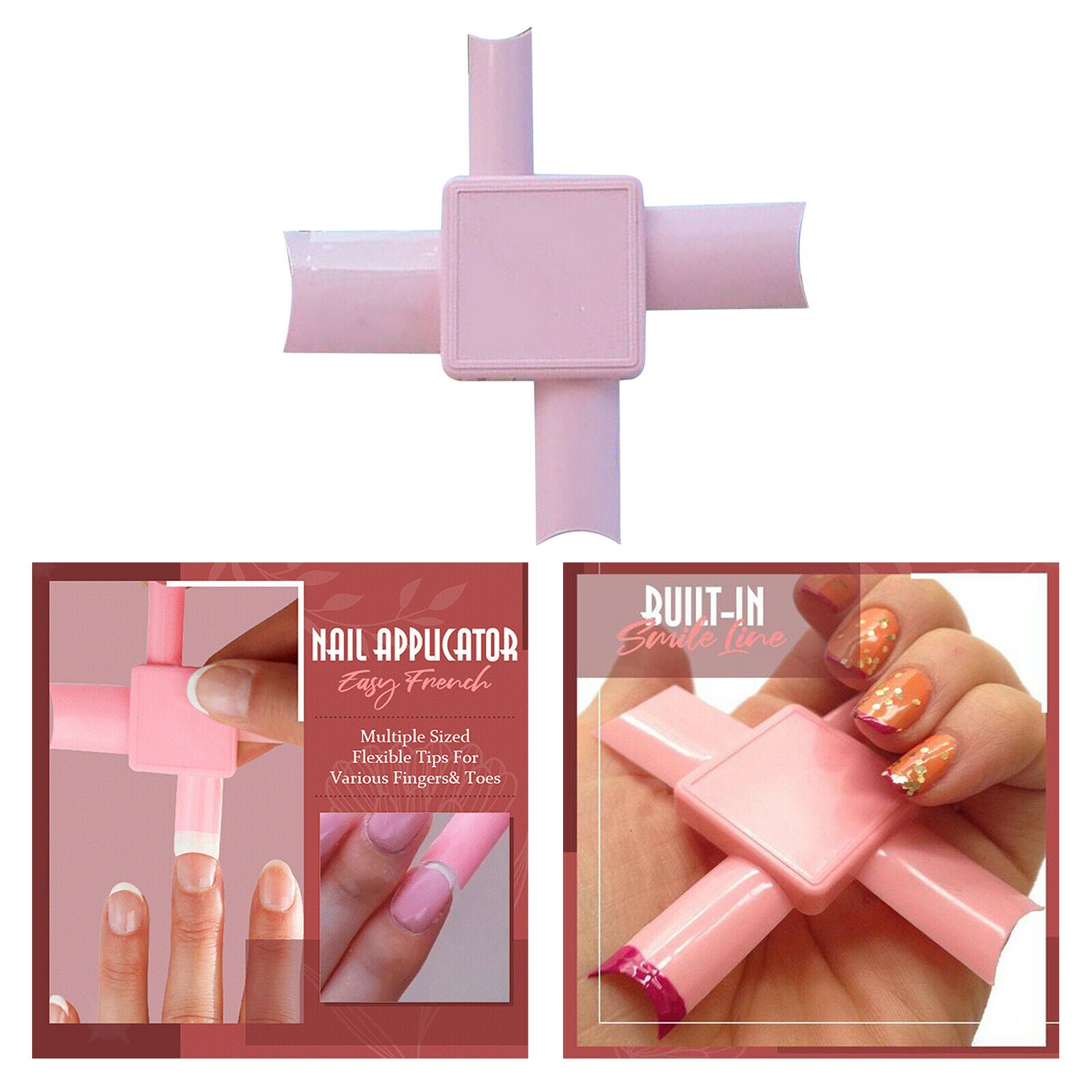 Easy French Nail Applicator Edge Trimmer Guide DIY Plate Fingers Manicure