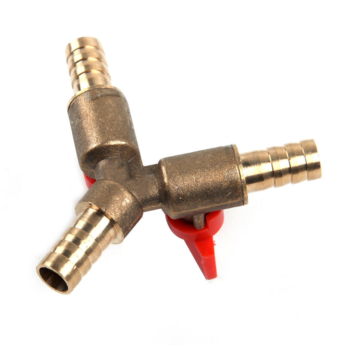 Brass 3/8" Y 3-Way Hose Connector Shut off Ball Valve for Fuel Gas Fitting An