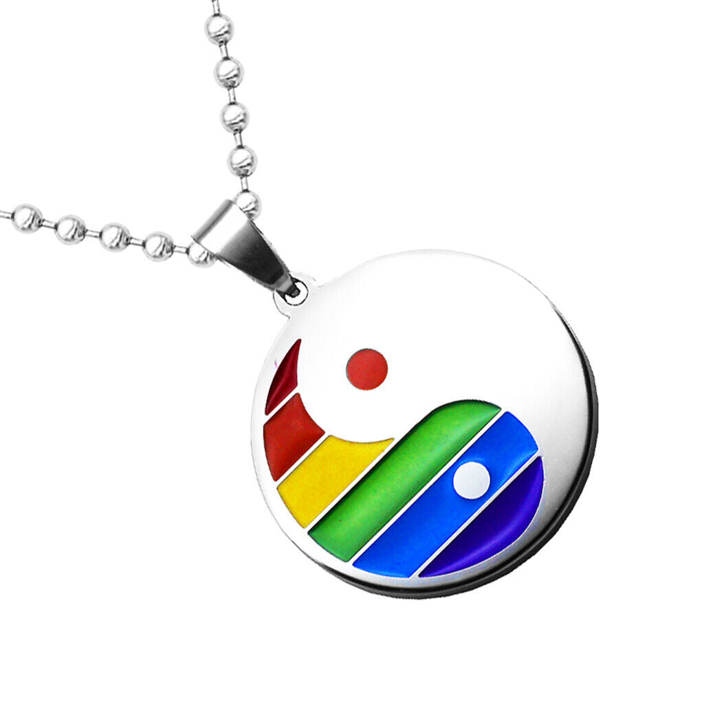 Stainless Steel Yin Yang Pendant Necklace Unisex Jewelry