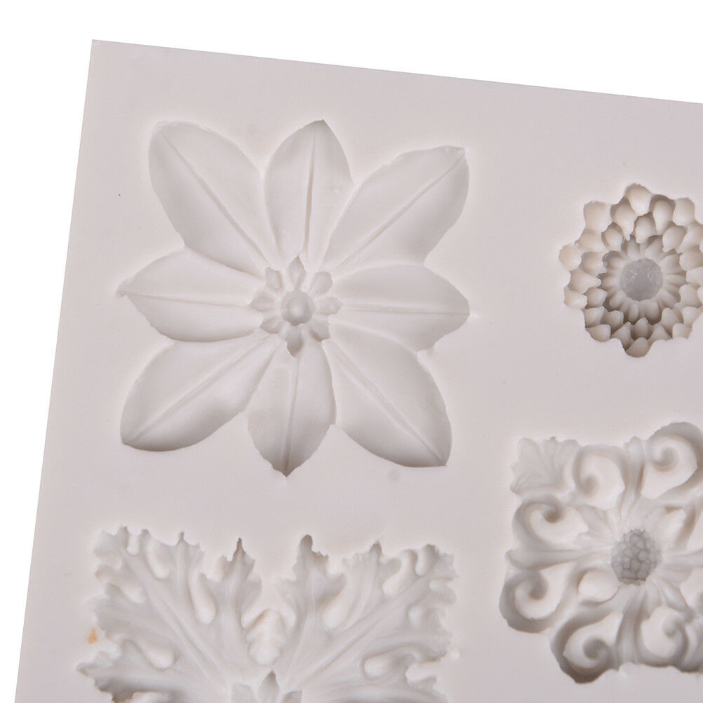 Retro flowers totem silicone mold DIY fondant cake mold chocolate mold ba.l8