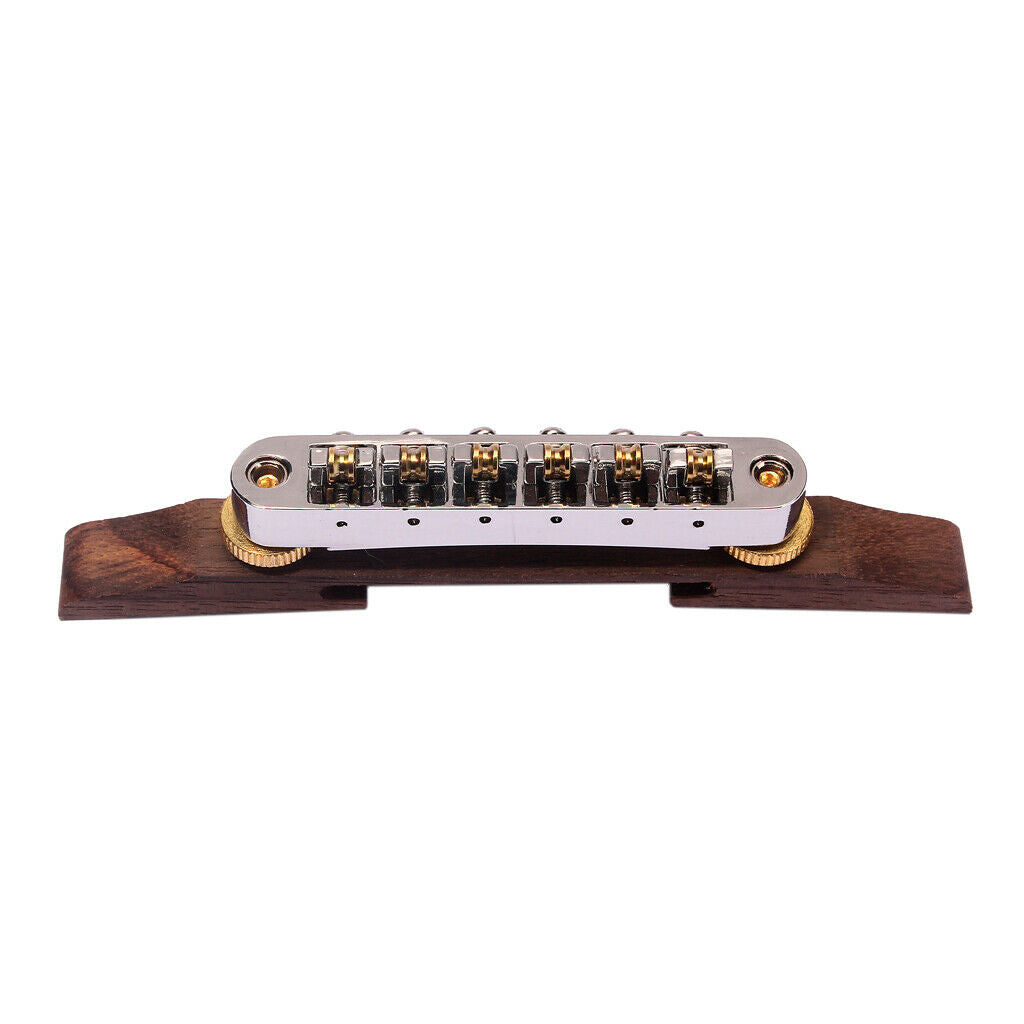 Exquisite Metal Roller Saddles, Rosewood Bridge Replacement for Archtop Jazz