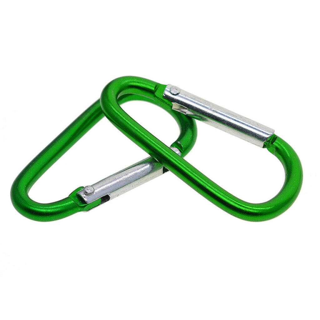 50 Pieces Aluminum Carabiner Spring Clip Climbing Hiking Hook Keychain Rings