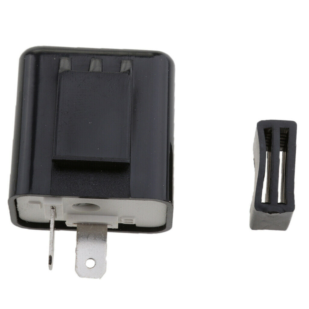 DC 12V Motorcycle Adjustable LED Indicator Electronic Flasher Relay - Black