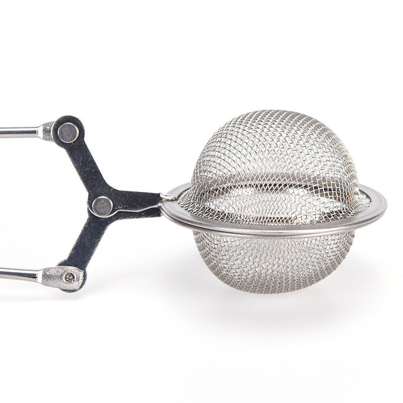 Stainless Steel Spoon Tea Ball Infuser Filter Squeeze Leaves Herb MeshStra.l8
