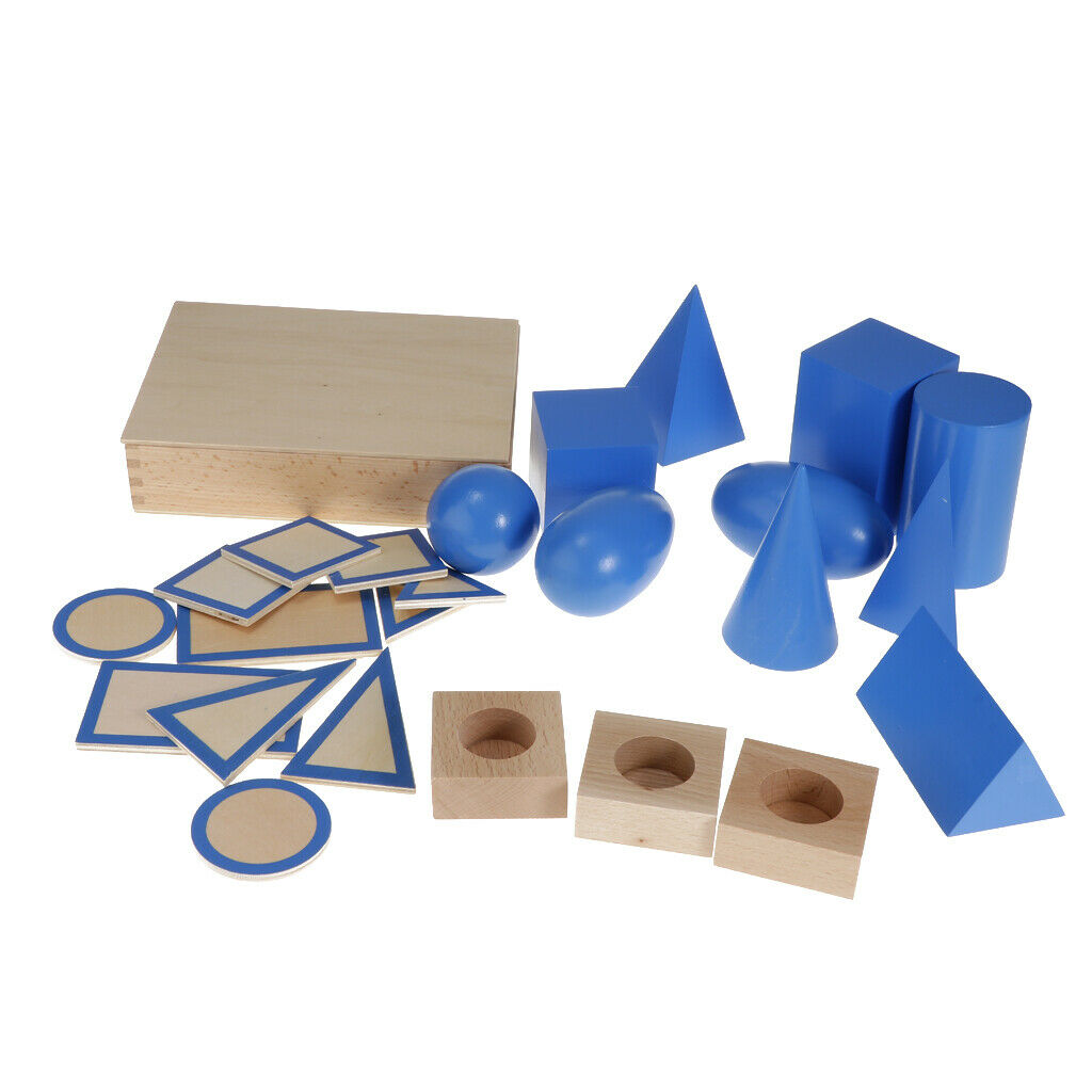 Geometric Shapes Solids Montessori Toys, Kids Toddlers Sensorial Materials,