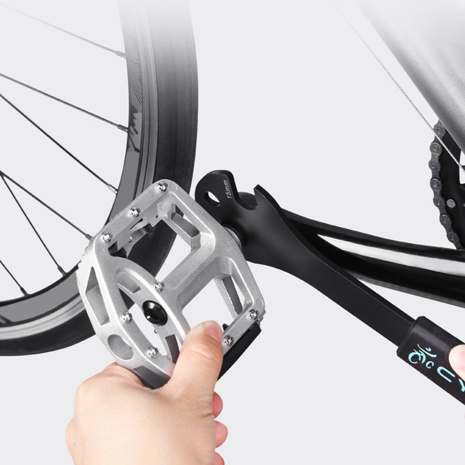 Handy Bike Pedal Wrench 15mm Road Bicycle Spanner Mechanic Long Handle