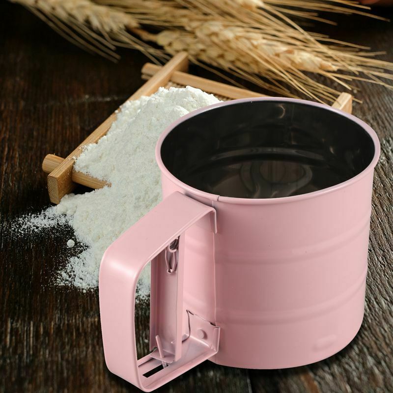 Stainless Steel Flour Sifter Handheld Powder Flour Sieve Icing Sugar Manual SiO2