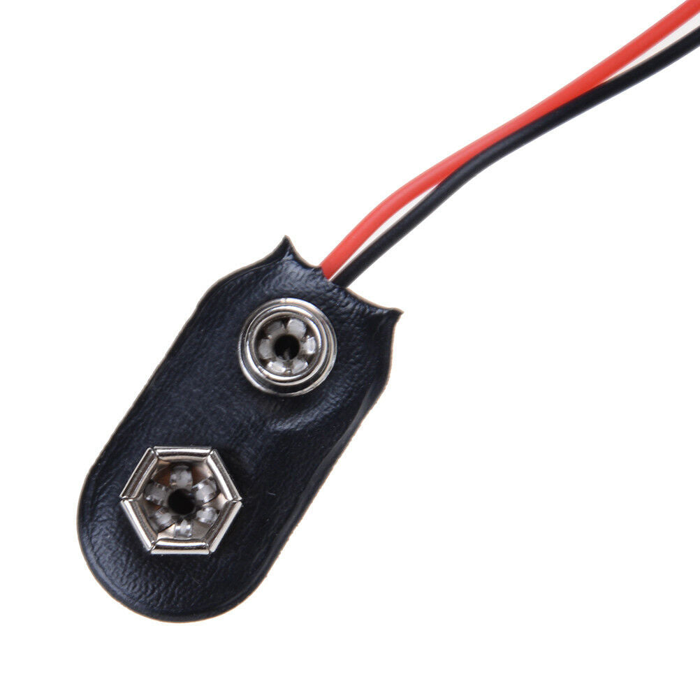 10Pcs 9V Battery Snap Holder Clip Connector Hard Shell 10CM Cable Lead  TH