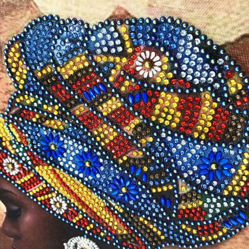 African Woman 5D Special Shaped Diamond Painting Embroidery Needlework Crystal