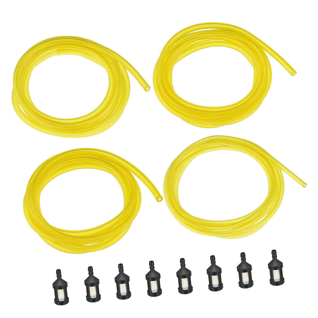 20-Feet Fuel Line Hose (4 Sizes) & 8Pcs Fuel Filters - Great Replacement set