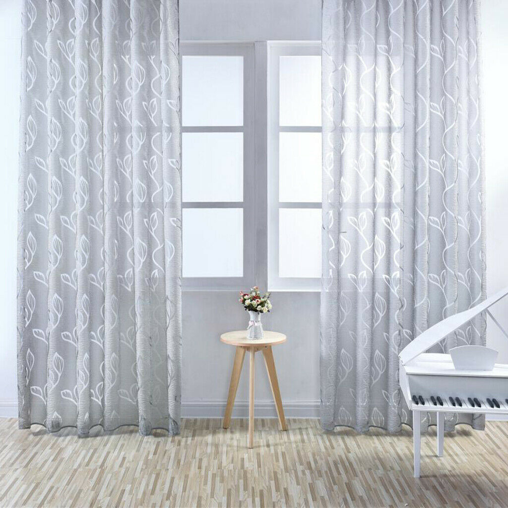 Hanging Sheer Curtain Flat Window Blinds Curtain Tulle Curtain New Gray