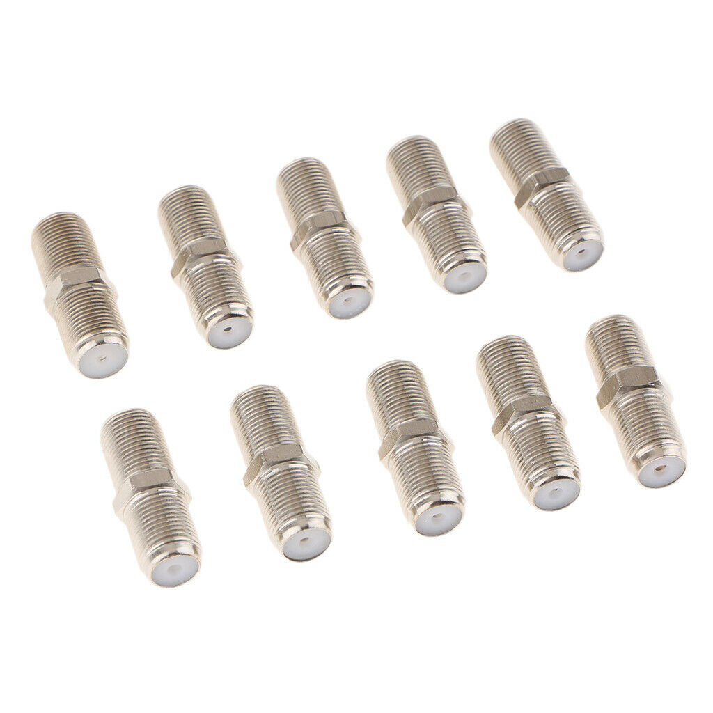 10Pcs F-Type Female to Female TV Cable Connector/ Joint/ Adapter Coax Joiner