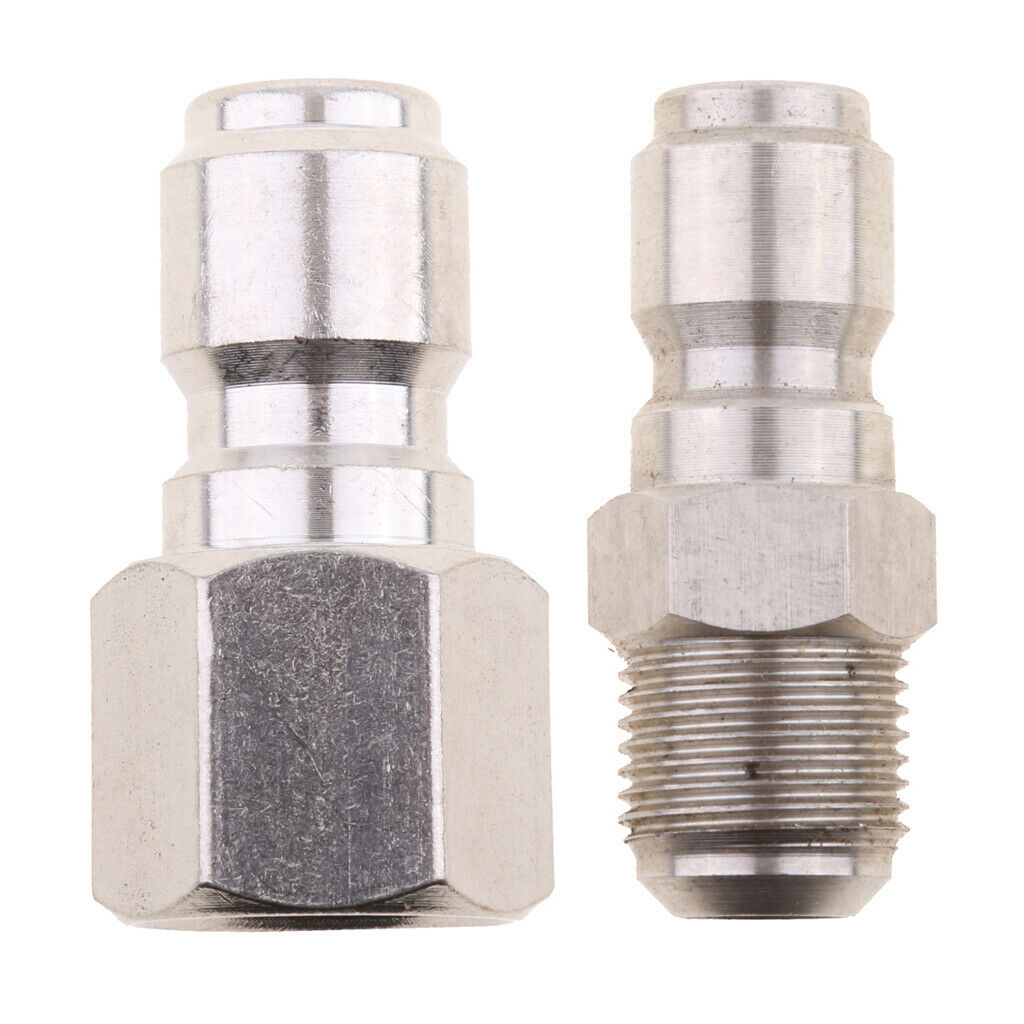 2x 3/8" Stainless Steel Connector to 15mm Male &Female Pressure Washer Hose