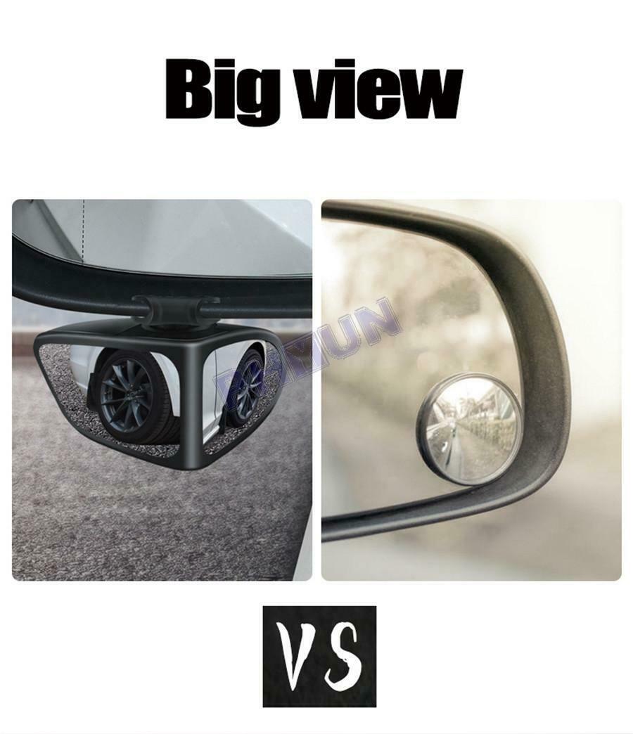 Car Left Side Convex Mirror & Blind Spot Mirror Wide Angle Mirror 360 Rotation