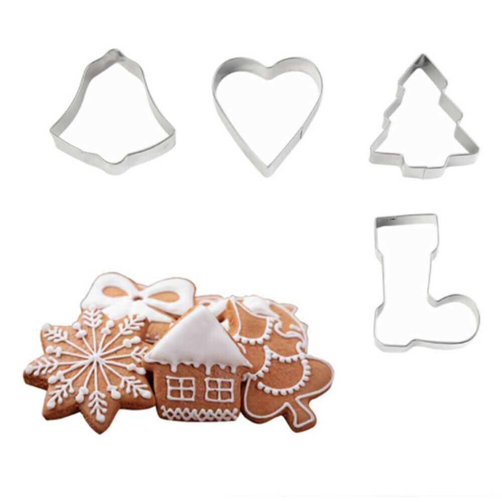 10Pcs Christmas Mould Cookie Cutter Stainless Steel Candy Biscuit Cooking Molds