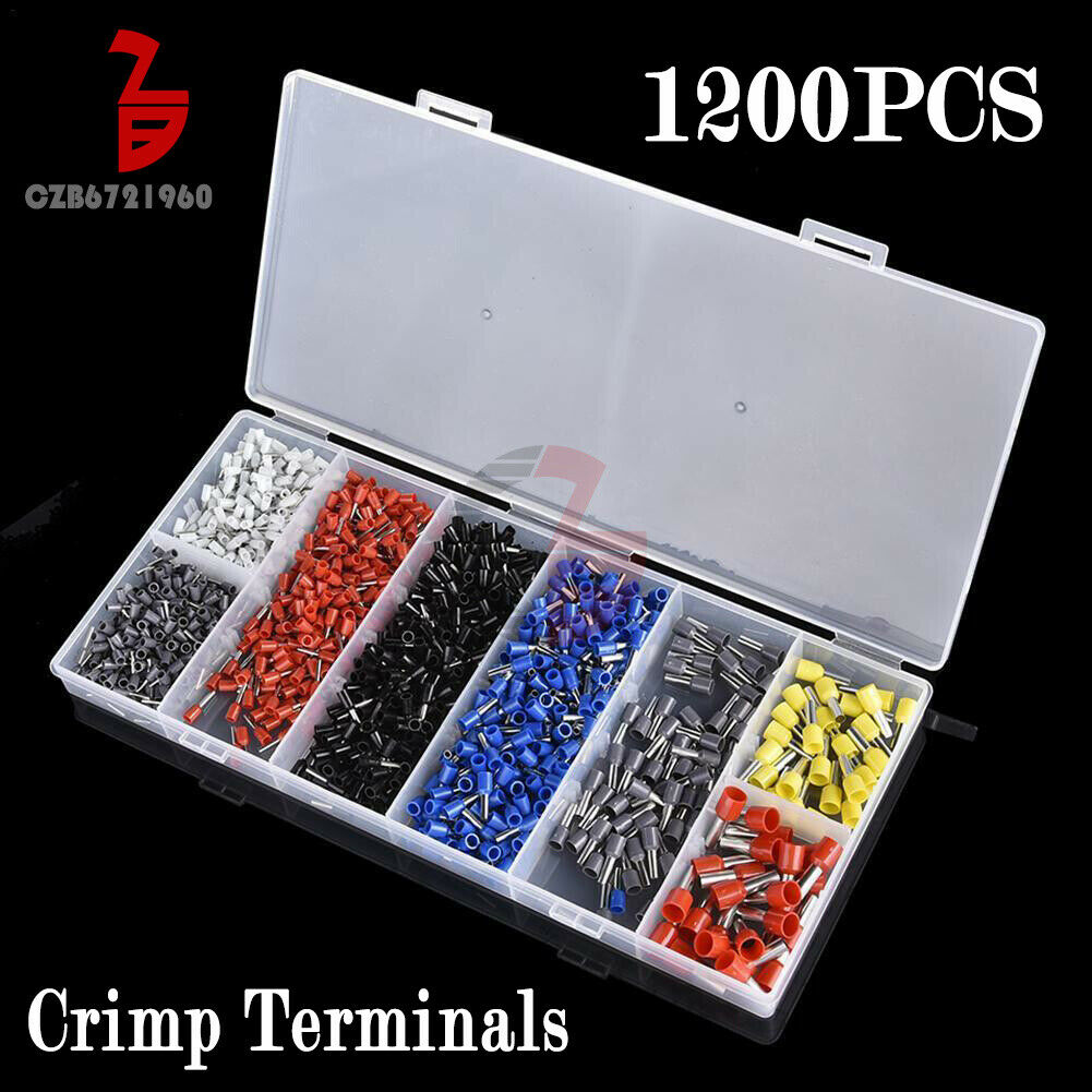 1200Pcs/Set Assorted Crimp Terminals Insulated Electrical Wiring Connector Kits