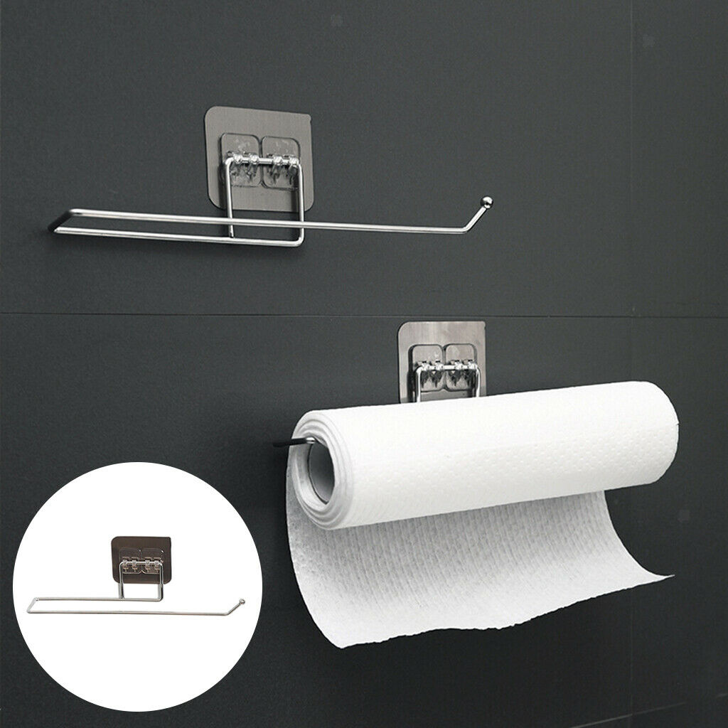Toilet Paper Holder Self Adhesive Rack Stand Save Space Wall Mounted Storage