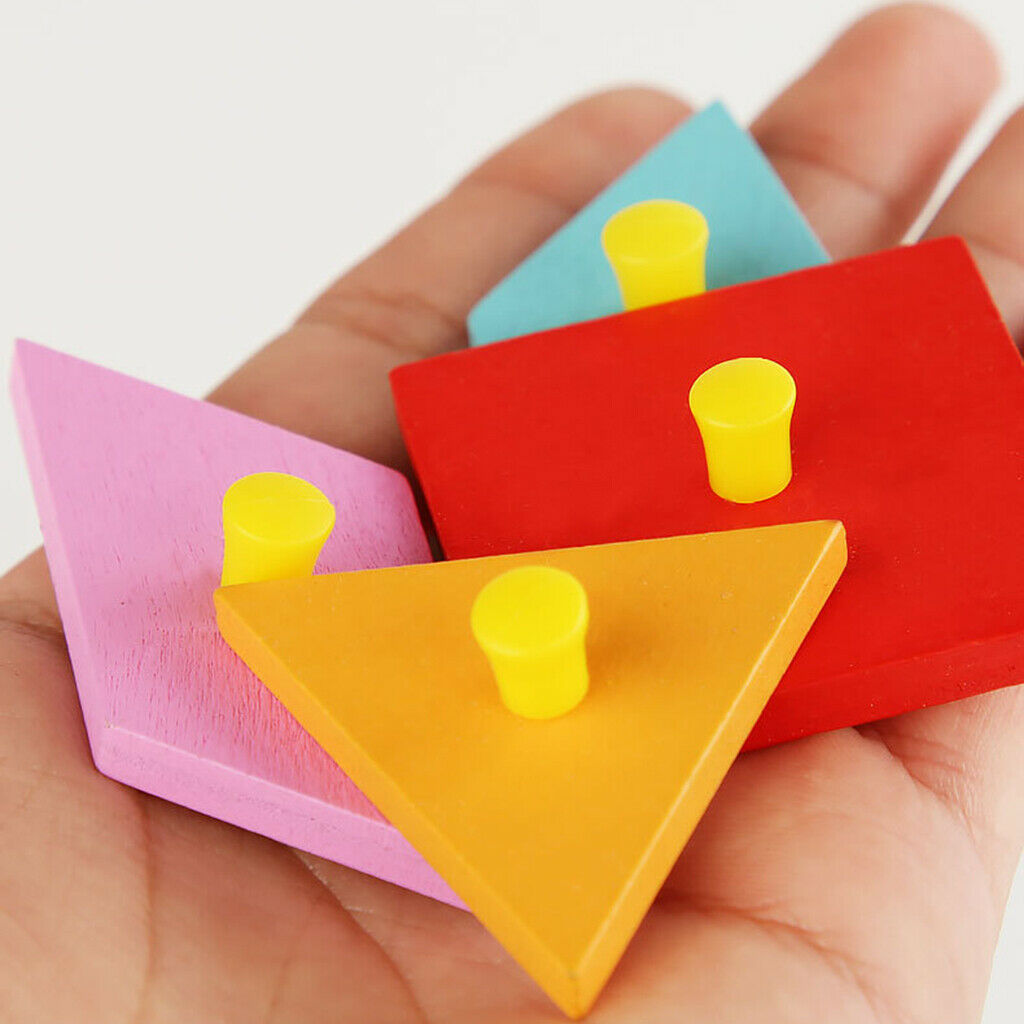 Wooden Montessori Sensory Geometric Peg Puzzles Toys for Kids Early Learning