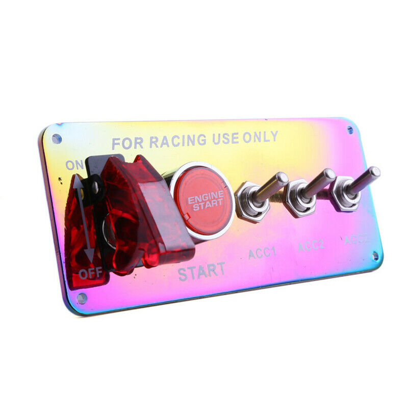 Racing Car LED Toggle Ignition Switch Panel Engine Start Push Button Colorful