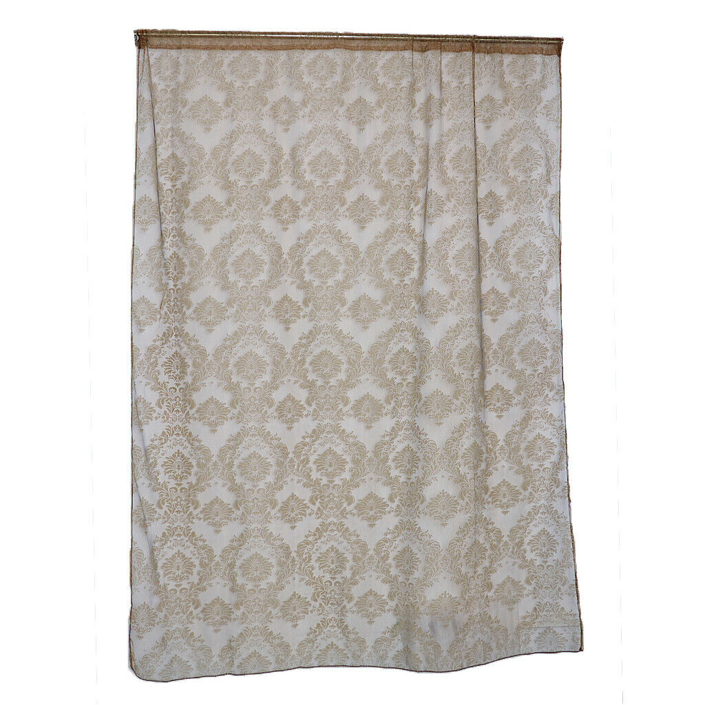 Flocking Sheer Window Curtain Tulle Voile Drape Panel Grommet Top 250x200cm