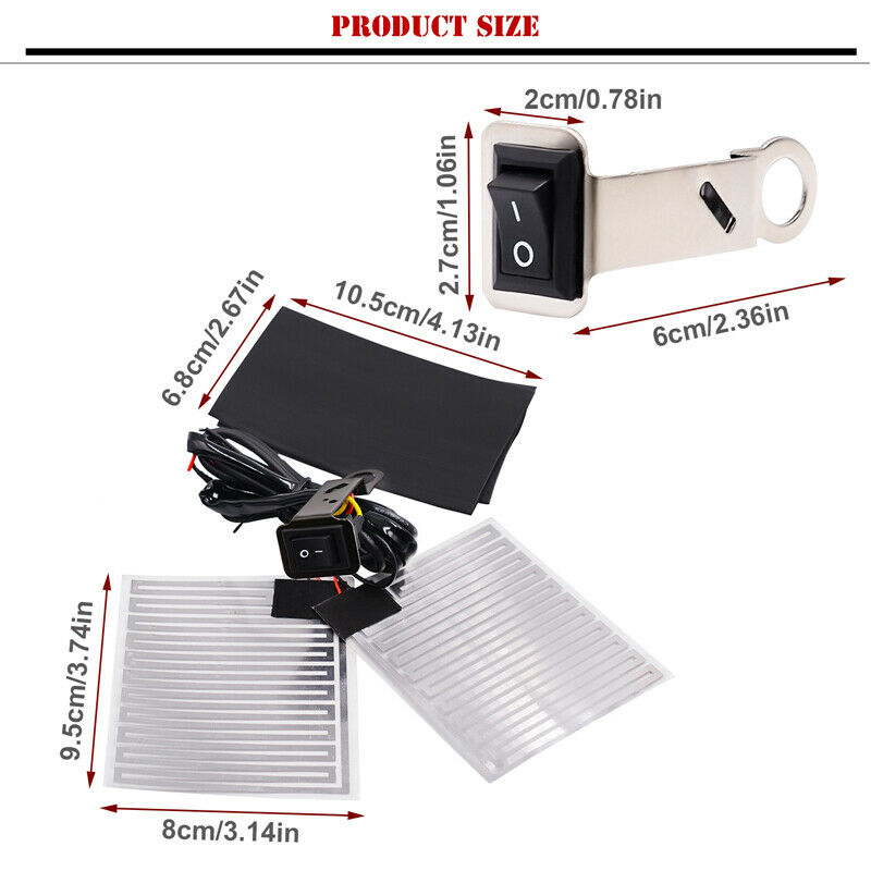 Motorcycle Scooter Bike Hand Grip Pad Handlebar Quick Heater Warm w/Adhesive Tap